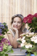 tuin hortensia, zomer, 2023, model, vrouw, portret, mix