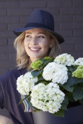 tuin hortensia, zomer, 2023, model, vrouw, portret, wit